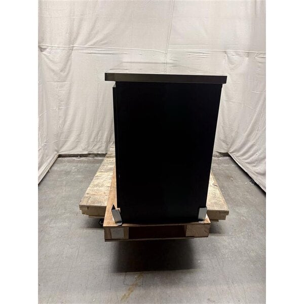 Scratch and Dent Avantco UBB-72S-HC 73" Black Counter Height Narrow Sliding Glass Door Back Bar Refrigerator with LED Lighting