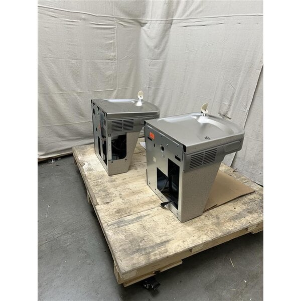 Scratch and Dent Zurn Elkay EZSTL8LC Light Gray Granite 8 GPH Bi-Level Wall Mount Non-Filtered Drinking Fountain with Extra Deep Basin and Vinyl Finish - 115V - Chilled