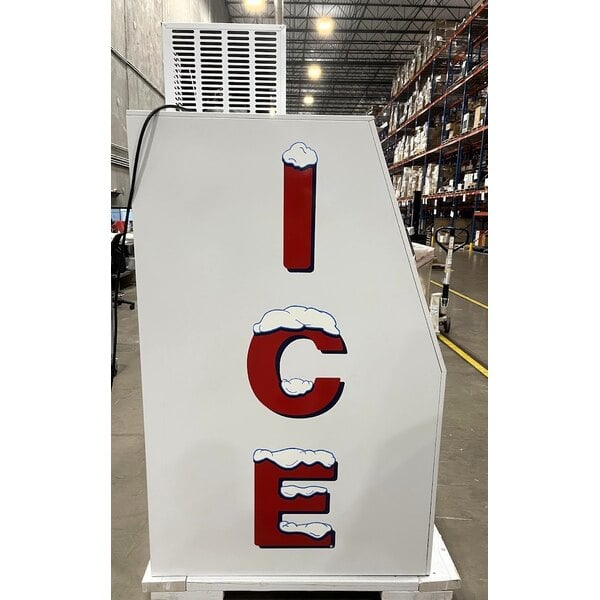 Scratch and Dent Leer 40ASL-R290 51" Outdoor Auto Defrost Ice Merchandiser with Slanted Front and Galvanized Steel Door