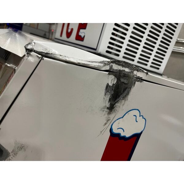 Scratch and Dent Leer 40ASL-R290 51" Outdoor Auto Defrost Ice Merchandiser with Slanted Front and Galvanized Steel Door