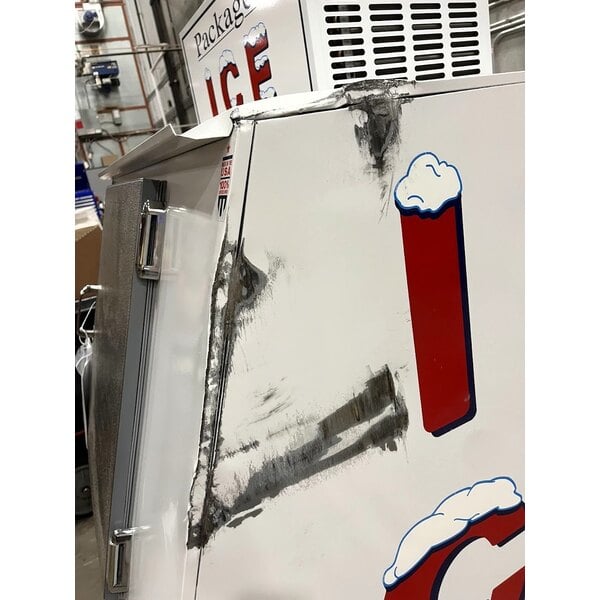 Scratch and Dent Leer 40ASL-R290 51" Outdoor Auto Defrost Ice Merchandiser with Slanted Front and Galvanized Steel Door