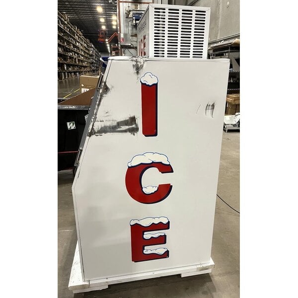 Scratch and Dent Leer 40ASL-R290 51" Outdoor Auto Defrost Ice Merchandiser with Slanted Front and Galvanized Steel Door