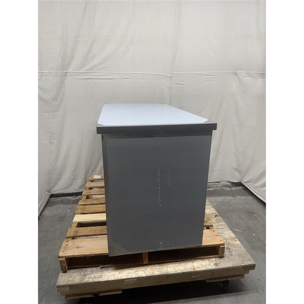 Scratch and Dent Regency 24" x 48" 16 Gauge Type 304 Stainless Steel Enclosed Base Table with Sliding Doors and Adjustable Midshelf