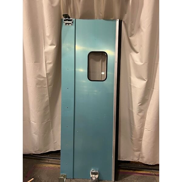 Scratch and Dent Regency Single Aluminum Swinging Traffic Door with 9" x 14" Window - 30" x 84" Door Opening