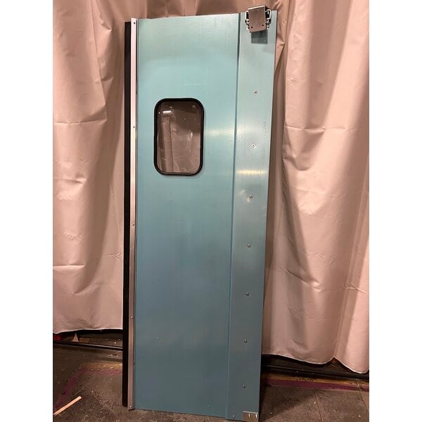 Scratch and Dent Regency Single Aluminum Swinging Traffic Door with 9" x 14" Window - 30" x 84" Door Opening