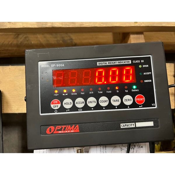 Scratch and Dent Optima Weighing Systems OP-915-1212-100 100 lb. Bench Scale with 12" x 12" Stainless Steel Platform, Legal for Trade