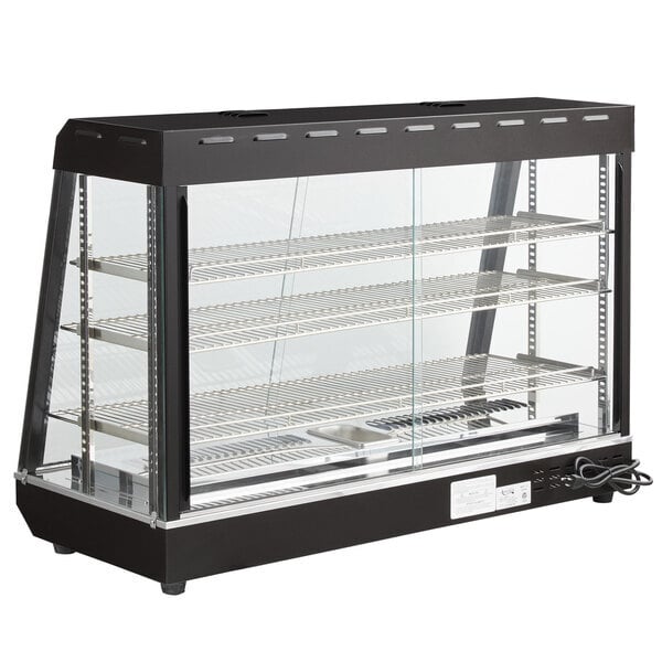 Scratch and Dent Avantco HDC-48 48" Self/Full Service 3 Shelf Countertop Heated Display Case with Sliding Doors - 120V, 1580W