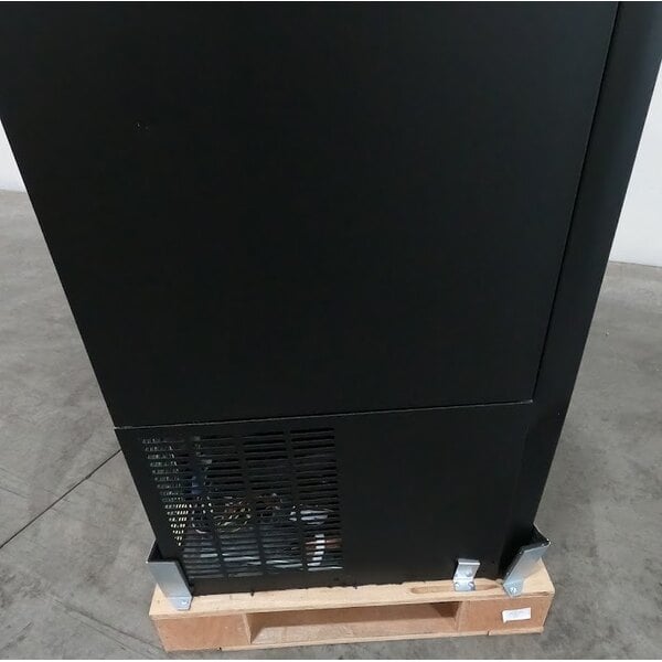 Scratch and Dent Avantco UBB-60S-HC 60" Black Counter Height Narrow Sliding Glass Door Back Bar Refrigerator with LED Lighting