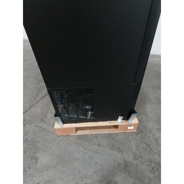 Scratch and Dent Avantco UBB-60S-HC 60" Black Counter Height Narrow Sliding Glass Door Back Bar Refrigerator with LED Lighting