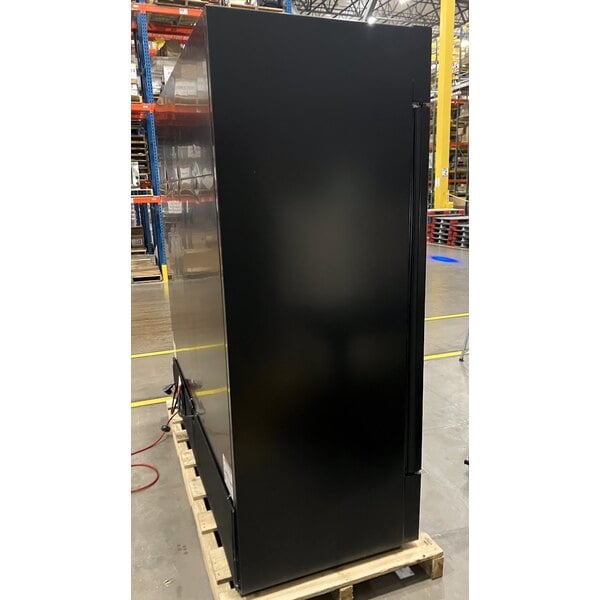 Scratch and Dent True GDM-72F-HC~TSL01 78 1/8" Black Glass Door Merchandiser Freezer with LED Lighting