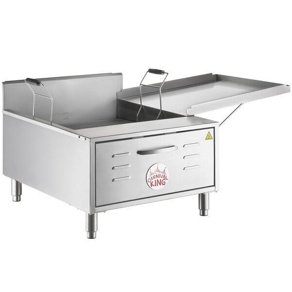 Scratch and Dent Carnival King 30 lb. Liquid Propane / Field Convertible Flat Bottom Countertop Funnel Cake / Donut Fryer