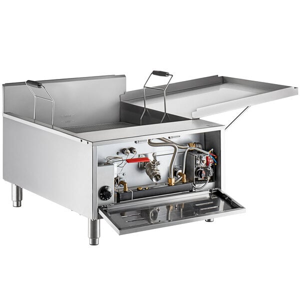 Scratch and Dent Carnival King 30 lb. Liquid Propane / Field Convertible Flat Bottom Countertop Funnel Cake / Donut Fryer