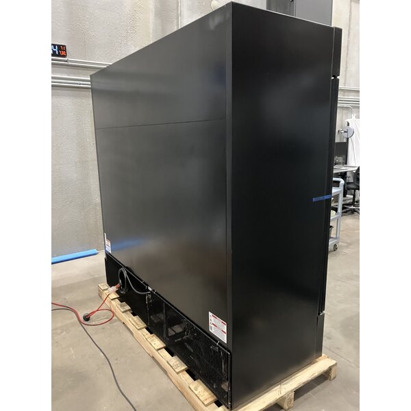 Scratch and Dent True GDM-72F-HC~TSL01 78 1/8" Black Glass Door Merchandiser Freezer with LED Lighting