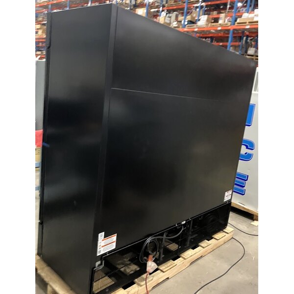 Scratch and Dent True GDM-72F-HC~TSL01 78 1/8" Black Glass Door Merchandiser Freezer with LED Lighting