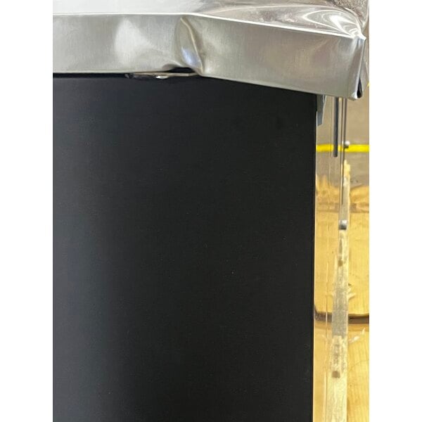 Scratch and Dent True TBB-4-HC 90 3/8" Black Counter Height Solid Door Back Bar Refrigerator with LED Lighting