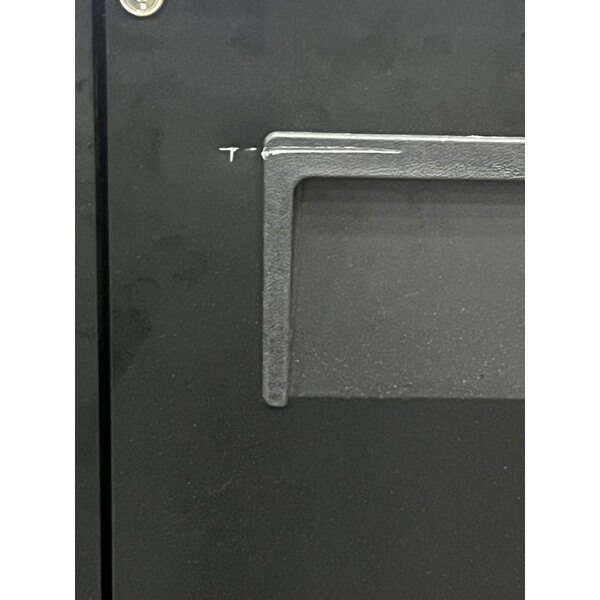 Scratch and Dent True TBB-4-HC 90 3/8" Black Counter Height Solid Door Back Bar Refrigerator with LED Lighting
