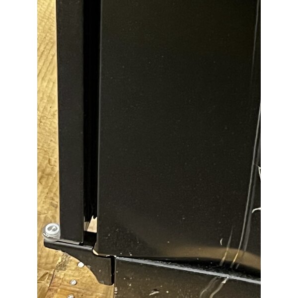 Scratch and Dent True TBB-4-HC 90 3/8" Black Counter Height Solid Door Back Bar Refrigerator with LED Lighting