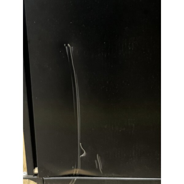 Scratch and Dent True TBB-4-HC 90 3/8" Black Counter Height Solid Door Back Bar Refrigerator with LED Lighting