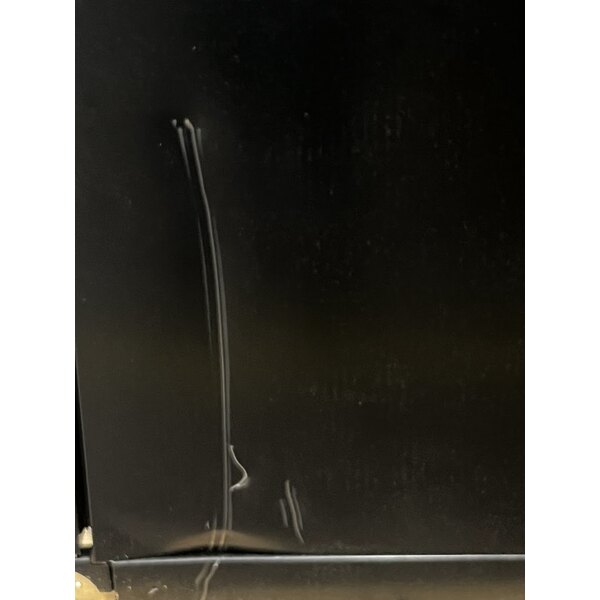 Scratch and Dent True TBB-4-HC 90 3/8" Black Counter Height Solid Door Back Bar Refrigerator with LED Lighting