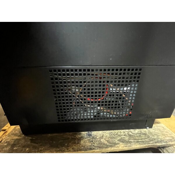 Scratch and Dent True TBB-4-HC 90 3/8" Black Counter Height Solid Door Back Bar Refrigerator with LED Lighting