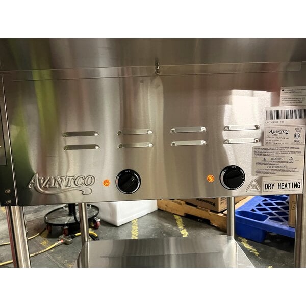 Scratch and Dent Avantco STE-2S Two Pan Open Well Electric Steam Table with Undershelf - 120V, 1000W