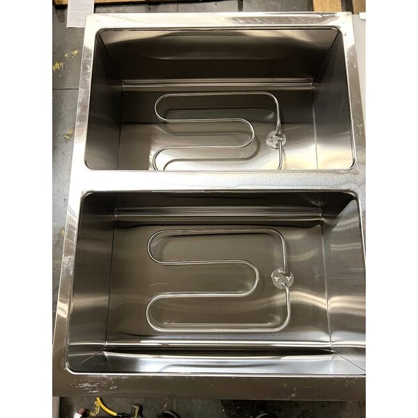Scratch and Dent Avantco STE-2S Two Pan Open Well Electric Steam Table with Undershelf - 120V, 1000W