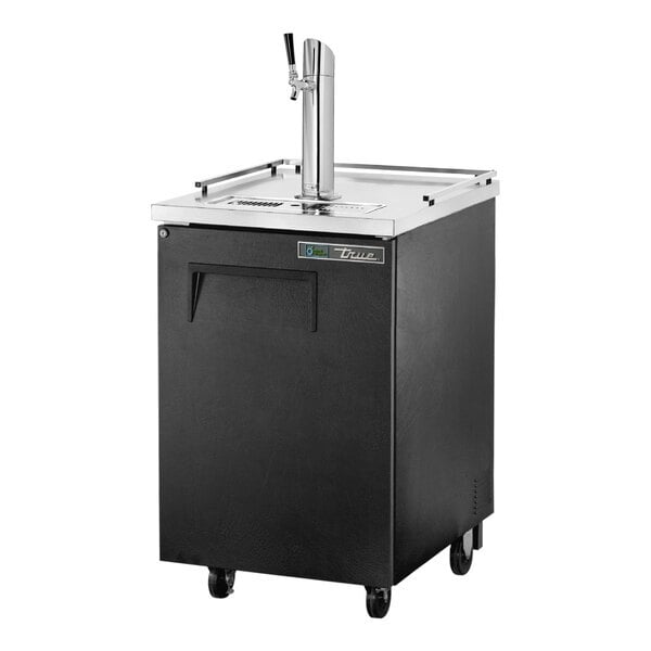 Scratch and Dent True TDD-1-HC 23 1/2" Kegerator / Beer Dispenser - Black, (1) 1/2 Keg Capacity