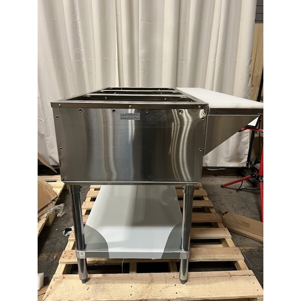 Scratch and Dent ServIt Three Pan Open Well Electric Steam Table with Adjustable Undershelf - 120V, 1500W