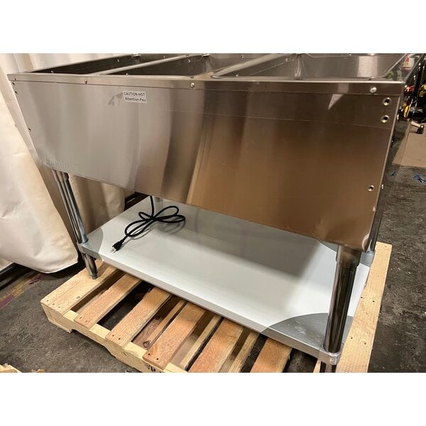 Scratch and Dent ServIt Three Pan Open Well Electric Steam Table with Adjustable Undershelf - 120V, 1500W