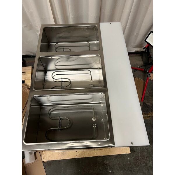 Scratch and Dent ServIt Three Pan Open Well Electric Steam Table with Adjustable Undershelf - 120V, 1500W