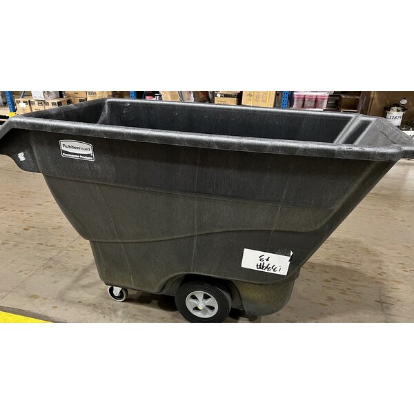 Scratch and Dent Rubbermaid® FG9T1500BLA Black 1.0 Cubic Yard Tilt Truck / Trash Cart (1250 lb.)