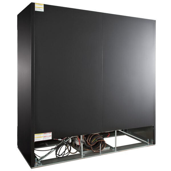 Scratch and Dent Beverage-Air MMR66HC-1-B MarketMax 75" Black Refrigerated Sliding Glass Door Merchandiser with LED Lighting