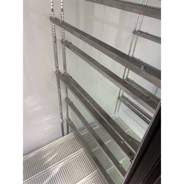 Scratch and Dent Beverage-Air MMR66HC-1-B MarketMax 75" Black Refrigerated Sliding Glass Door Merchandiser with LED Lighting