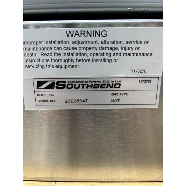Scratch and Dent Southbend PCG50S/SD Platinum Series 5-Shelf Single Deck Full Size Standard Natural Gas Convection Oven - 50,000 BTU