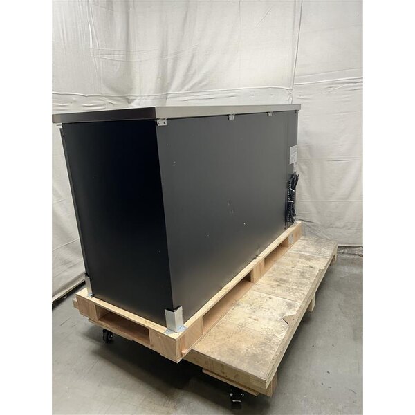 Scratch and Dent Avantco UBB-60G-HC 60" Black Counter Height Narrow Glass Door Back Bar Refrigerator with LED Lighting