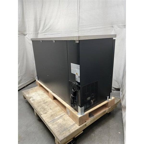 Scratch and Dent Avantco UBB-60G-HC 60" Black Counter Height Narrow Glass Door Back Bar Refrigerator with LED Lighting