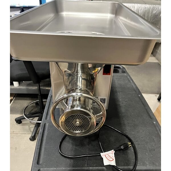 Scratch and Dent ProCut KG-22-W-SS #22 Stainless Steel Electric Meat Grinder with Safe Guard - 110V, 1 hp