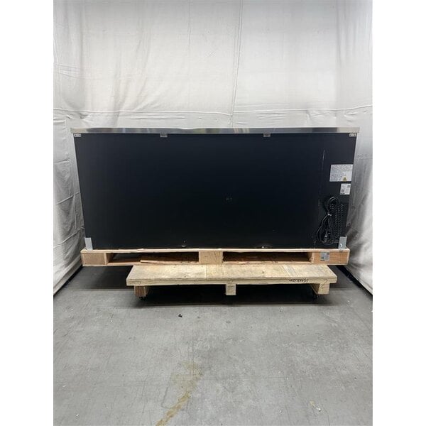 Scratch and Dent Avantco UBB-378-G-HC 78" Black Counter Height Glass Door Back Bar Refrigerator with LED Lighting