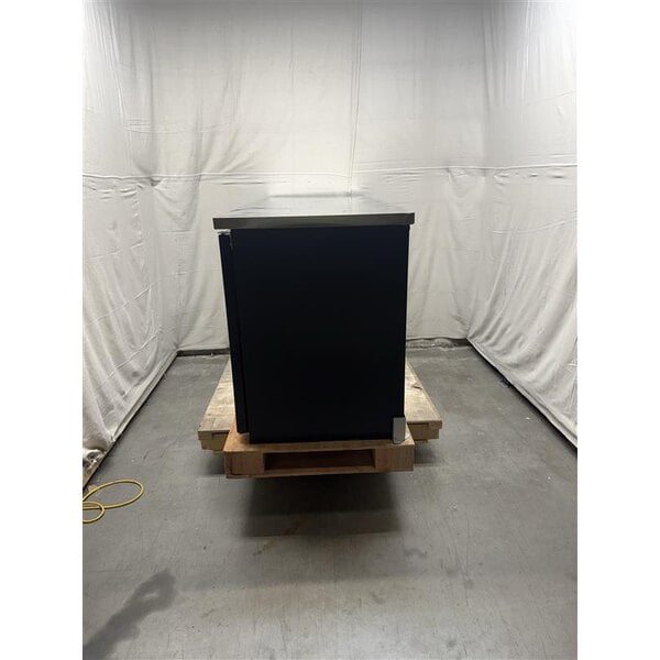 Scratch and Dent Avantco UBB-378-G-HC 78" Black Counter Height Glass Door Back Bar Refrigerator with LED Lighting