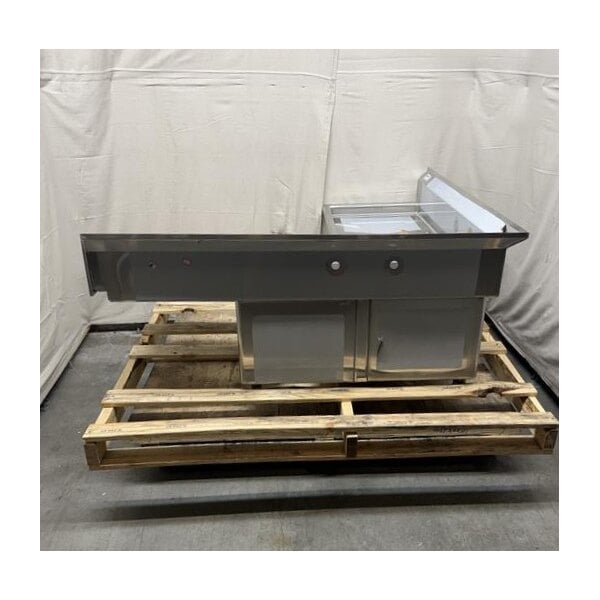 Scratch and Dent Regency 57" Three Compartment Commercial Corner Sink with Two 18" Drainboards