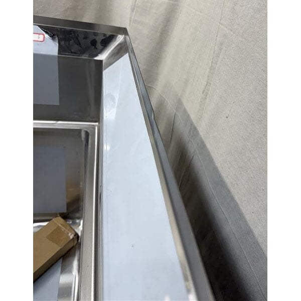 Scratch and Dent Regency 57" Three Compartment Commercial Corner Sink with Two 18" Drainboards