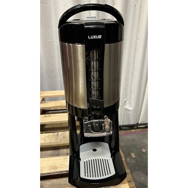 Scratch and Dent Fetco LGD-15 Luxus 1.5 Gallon Stainless Steel Coffee Dispenser with Stand