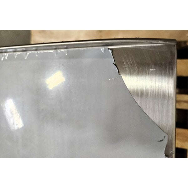 Scratch and Dent Regency 21" x 33" Three Shelf 18-Gauge 304 Stainless Steel Utility Cart with Enclosed Base and Open Front