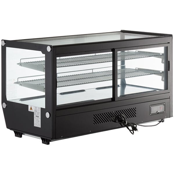Scratch and Dent Avantco BCS-48-HC 48" Black Refrigerated Square Countertop Bakery Display Case with LED Lighting