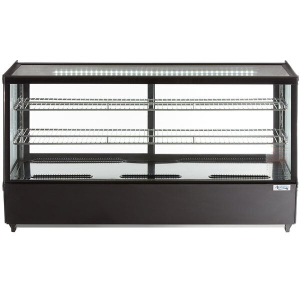 Scratch and Dent Avantco BCS-48-HC 48" Black Refrigerated Square Countertop Bakery Display Case with LED Lighting