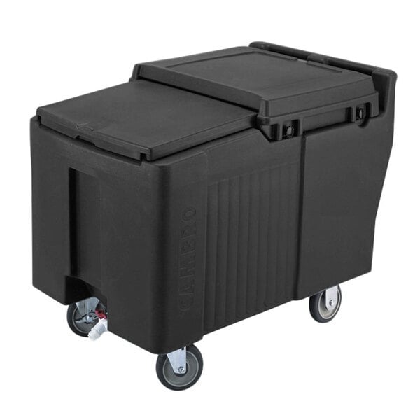 Scratch and Dent Cambro ICS175L110 SlidingLid™ Black Mobile Ice Bin - 175 lb. Capacity
