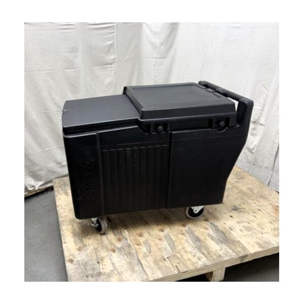 Scratch and Dent Cambro ICS175L110 SlidingLid™ Black Mobile Ice Bin - 175 lb. Capacity