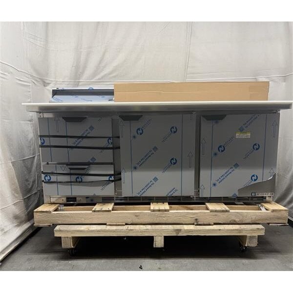 Scratch and Dent Beverage-Air SPED72HC-18C-2 72" 2 Door 2 Drawer Mega Top Refrigerated Sandwich Prep Table