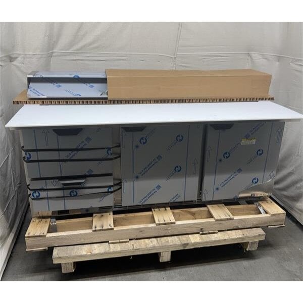 Scratch and Dent Beverage-Air SPED72HC-18C-2 72" 2 Door 2 Drawer Mega Top Refrigerated Sandwich Prep Table