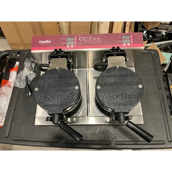 Scratch and Dent Estella WBMX2A Double Belgian Waffle Maker - 120V, 1820W